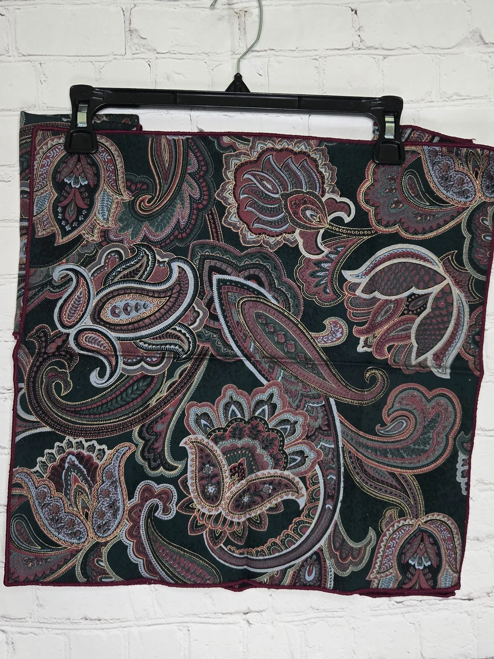 Vtg Jewel Tone Moody Paisley Cloth Napkins 4pc Red 15' Boho WhimsiGoth Home